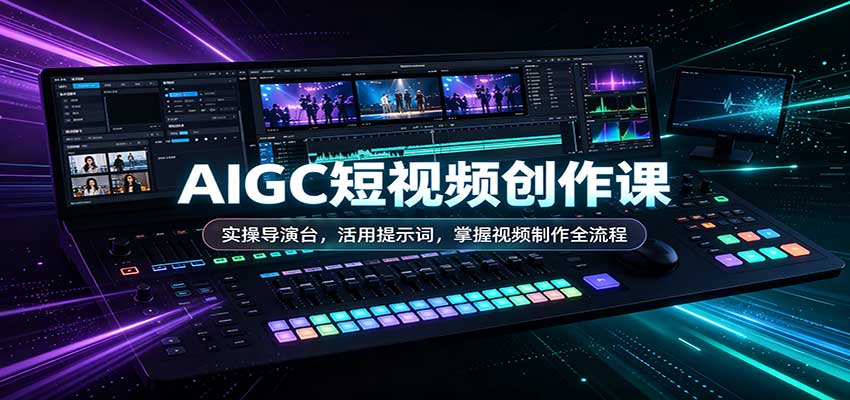 AIGC短视频创作课：实操导演台，活用提示词，掌握视频制作全流程-吾爱云课堂