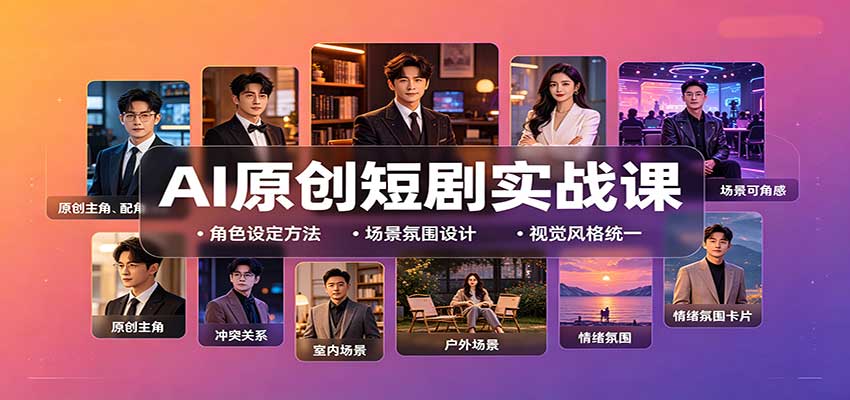 AI原创短剧实战课：从零搭建短剧创作全流程，批量产出可上线剧本-吾爱云课堂