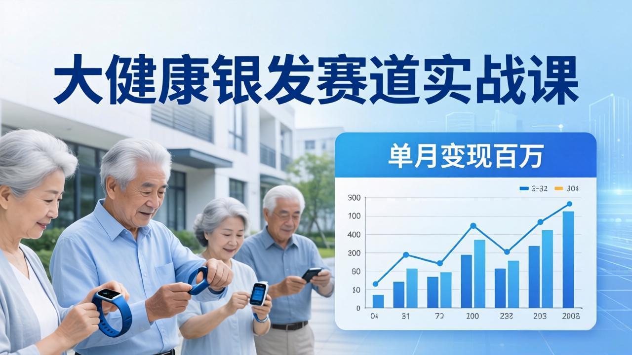 大健康银发赛道实战课：拆解视频号线索型 IP 单月变现百万逻辑，教你精准获客高效变现-吾爱云课堂