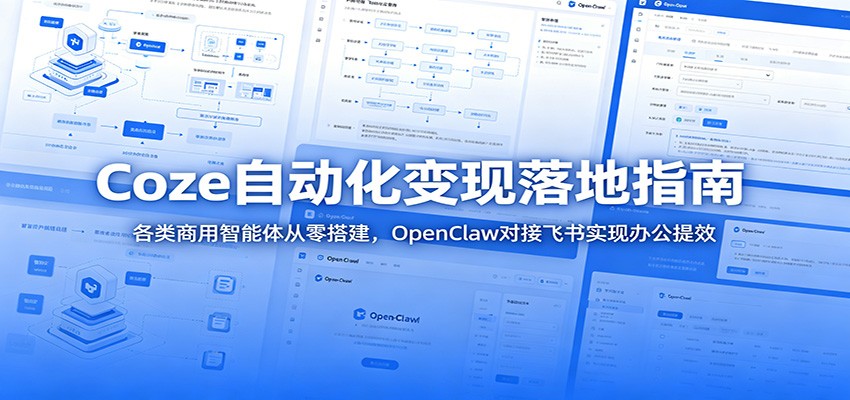Coze自动化变现落地指南：各类商用智能体从零搭建，OpenClaw对接飞书实现办公提效-吾爱云课堂