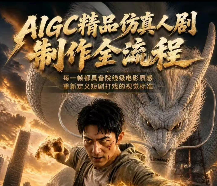 AIGC精品仿真人剧豢龙人全流程制作解析2026，国风仿真人创作+打斗剧情+人设编排，一站式AI短剧入门-吾爱云课堂
