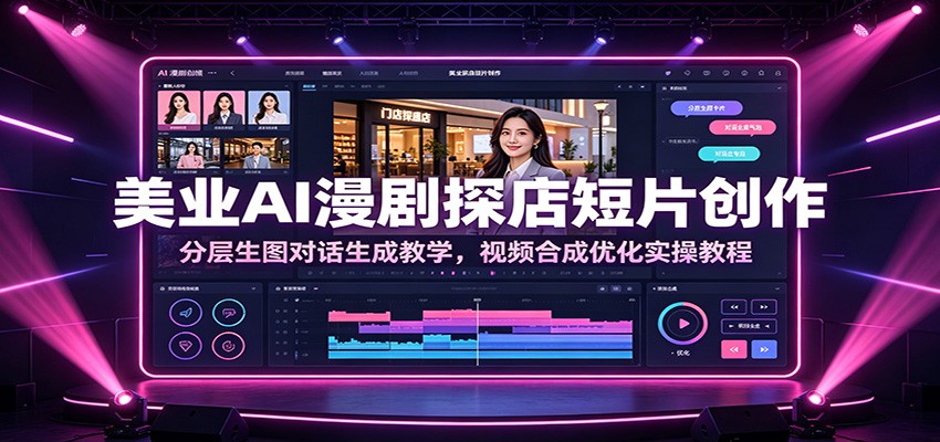 美业AI漫剧探店短片创作：分层生图对话生成教学，视频合成优化实操教程-吾爱云课堂
