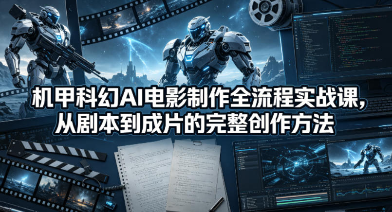 机甲科幻AI电影制作全流程实战课，从剧本到成片的完整创作方法-吾爱云课堂
