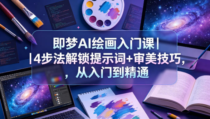 即梦AI绘画入门课｜4步法解锁提示词+审美技巧，从入门到精通-吾爱云课堂