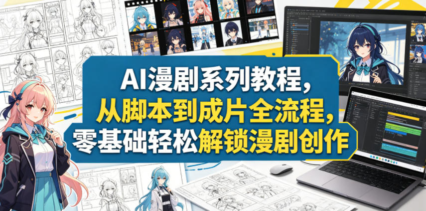 AI漫剧系列教程，从脚本到成片全流程，零基础轻松解锁漫剧创作-吾爱云课堂