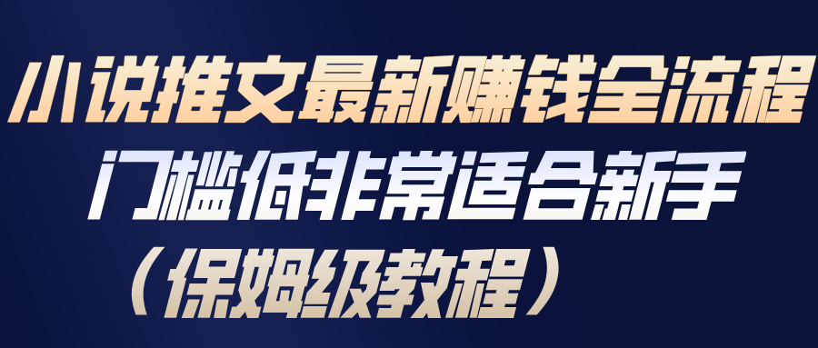 小说推文最新赚钱全流程，门槛低非常适合新手(保姆级教程)-吾爱云课堂