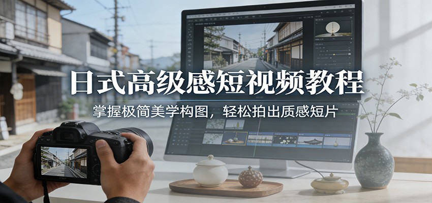日式高级感短视频教程：掌握极简美学构图，轻松拍出质感短片-吾爱云课堂