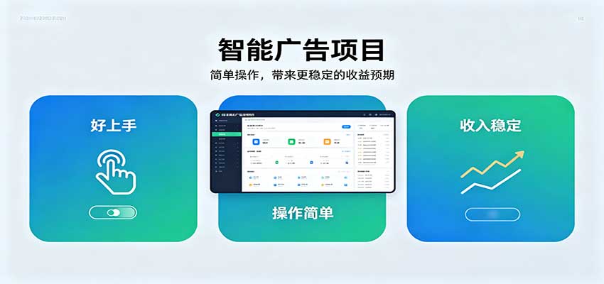 智能广告挂机项目，操作简单上手快，收益稳定可持续。稳定日入300+-吾爱云课堂