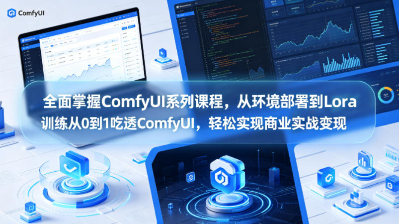 全面掌握ComfyUI系列课程，从环境部署到Lora训练从0到1吃透ComfyUI，轻松实现商业实战变现-吾爱云课堂