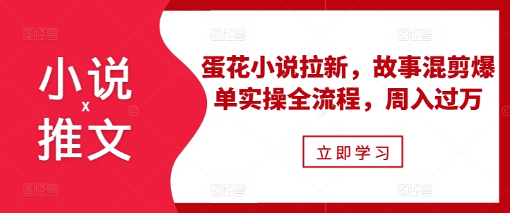 小说推文之蛋花小说拉新，故事混剪爆单实操全流程，周入过万-吾爱云课堂