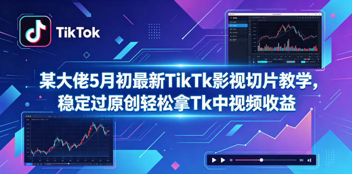 某大佬5月初最新TikTk影视切片教学，稳定过原创轻松拿Tk中视频收益-吾爱云课堂