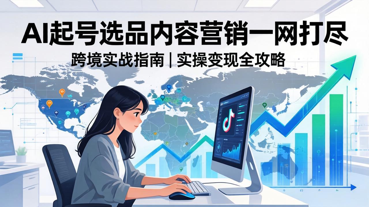 2026 TikTok 跨境AI实操：从零基础到变现全流程，AI起号选品内容营销一网打尽-吾爱云课堂