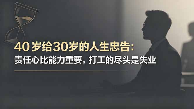 付费文章：40岁给30岁的人生忠告：责任心比能力重要，打工的尽头是失业-吾爱云课堂