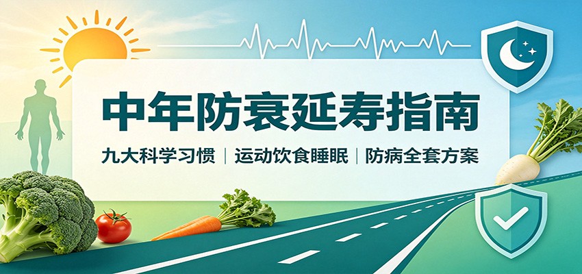 中年防衰延寿指南：九大科学习惯，运动饮食睡眠防病全套方案-吾爱云课堂