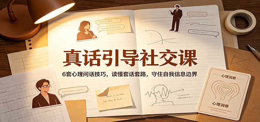 真话引导社交课：6套心理问话技巧，读懂套话套路，守住自我信息边界-吾爱云课堂