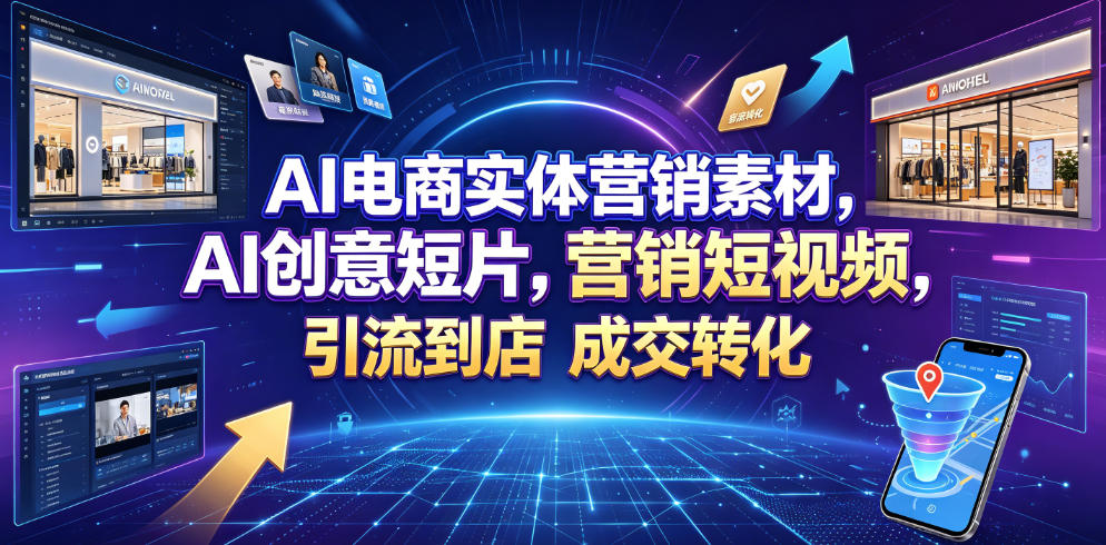 AI电商实体营销素材，AI创意短片，高效打造营销短视频，轻松引流到店，稳定提升门店客流与成交转化-吾爱云课堂