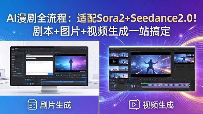 AI漫剧全流程：适配Sora2+Seedance2.0！剧本+图片+视频生成一站搞定-吾爱云课堂