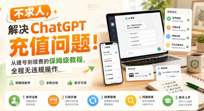 不求人，解决ChatGPT充值问题！从建号到续费的保姆级教程，全程无违规操作-吾爱云课堂