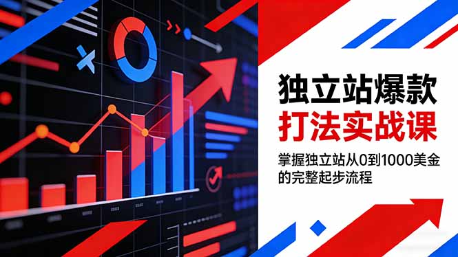 独立站爆款打法实战课，掌握独立站从0到1000美金的完整起步流程-吾爱云课堂