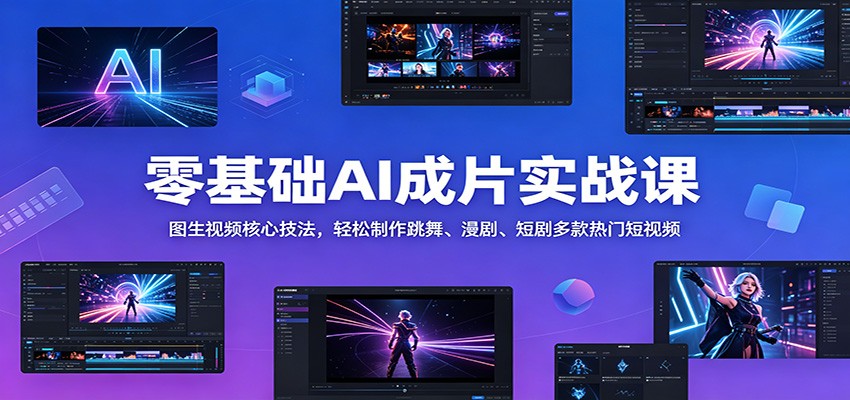 零基础AI成片实战课：图生视频核心技法，轻松制作跳舞、漫剧、短剧多款热门短视频-吾爱云课堂