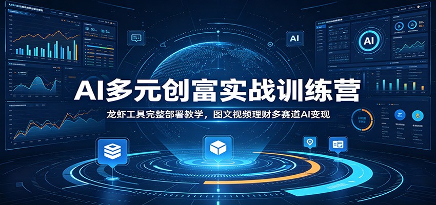 AI多元创富实战训练营：龙虾工具完整部署教学，图文视频理财多赛道AI变现-吾爱云课堂
