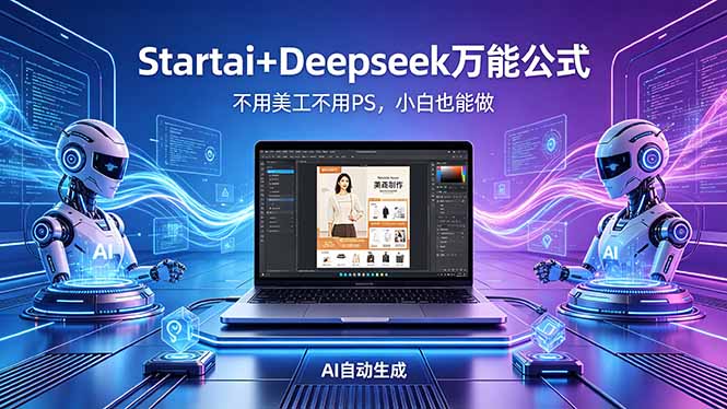 AI自动做电商详情页：Startai+Deepseek万能公式，不用美工不用PS，小白也能做-吾爱云课堂