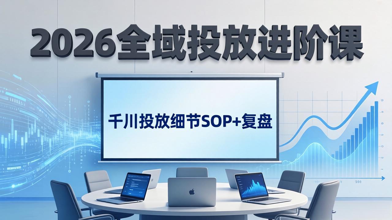 2026全域投放进阶课：杭州线下3天实战，千川投放细节SOP+复盘，撬动自然流量-吾爱云课堂