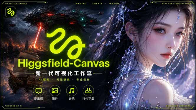 Higgsfield Canvas AI视频制作详解，节点式工作流搭建，重构新式视频创作完整教程-吾爱云课堂