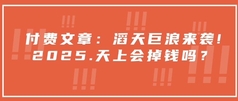 付费文章:滔天巨浪来袭!2025天上会掉钱吗?-吾爱云课堂