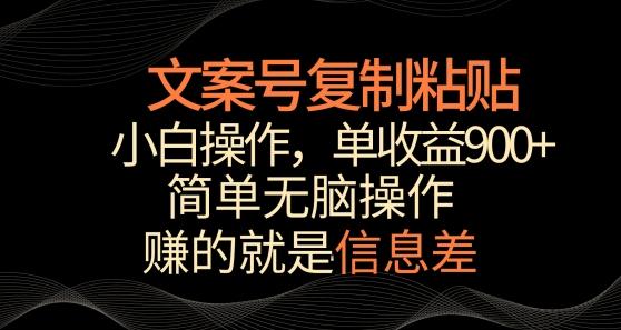文案号掘金,简单复制粘贴,小白操作,单作品收益900+【揭秘】-吾爱云课堂