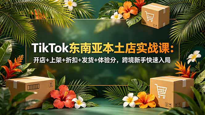 TikTok东南亚本土店实战课：开店+上架+折扣+发货+体验分，跨境新手快速入局-吾爱云课堂