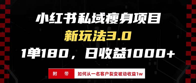 小红书瘦身项目3.0模式，新手小白日赚收益1000+(附从一名客户裂变收益...-吾爱云课堂