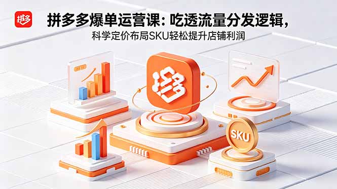 拼多多爆单运营实战课：吃透流量分发逻辑，科学定价布局SKU轻松提升店铺利润-吾爱云课堂