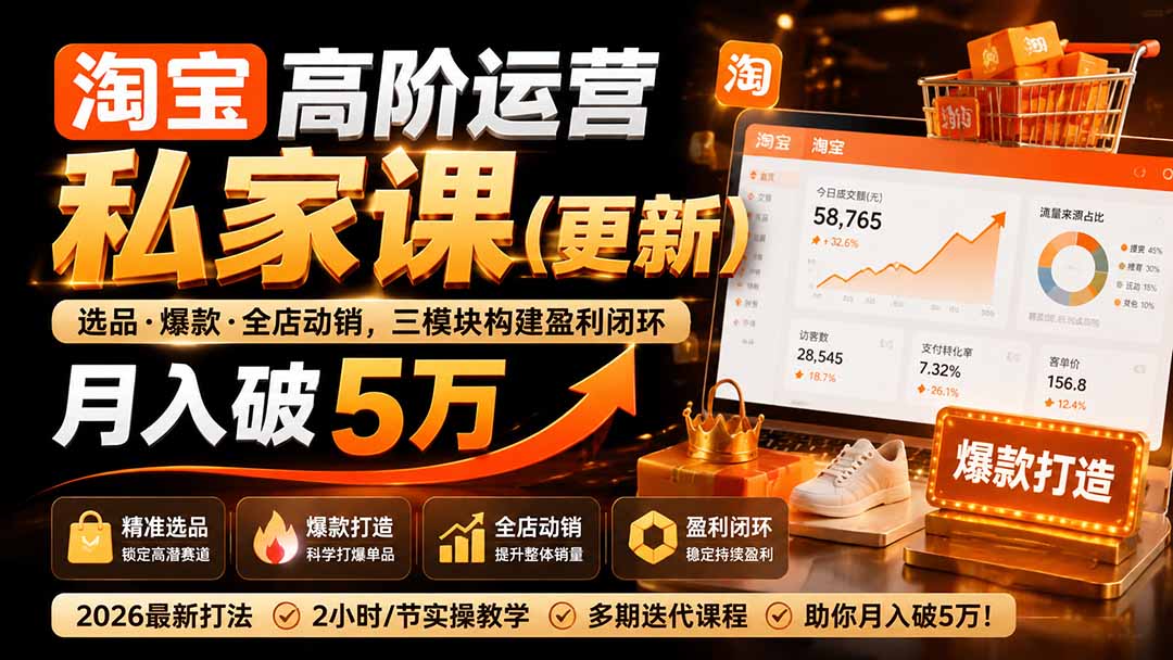 淘宝高阶运营私家课(更新26年-吾爱云课堂