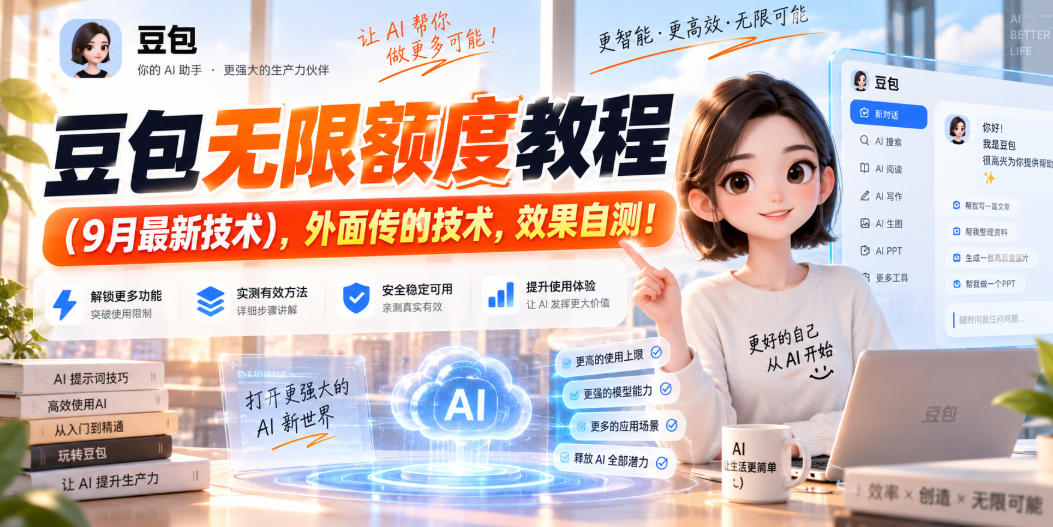 豆包无限额度教程(9月最新技术)，外面传的技术，效果自测！-吾爱云课堂