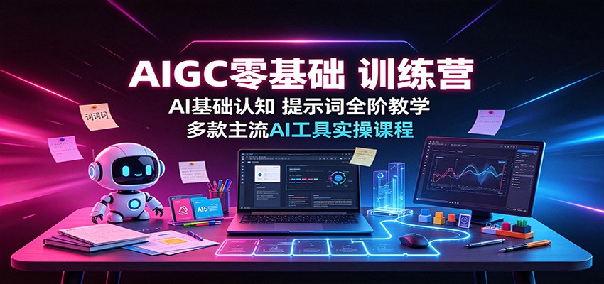 AIGC零基础训练营：AI基础认知，提示词全阶教学，多款主流AI工具实操课程-吾爱云课堂