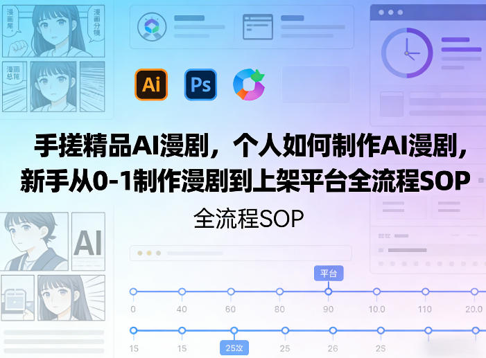 手搓精品AI漫剧，个人如何制作AI漫剧，新手从0-1制作漫剧到上架平台全流程SOP-吾爱云课堂