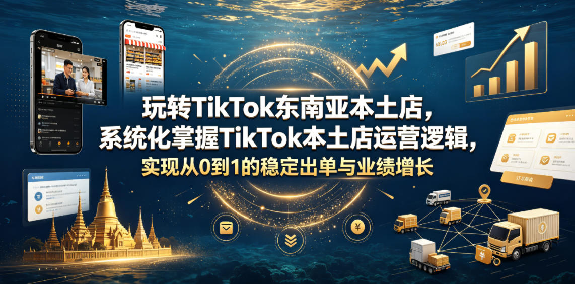 玩转TikTok东南亚本土店，系统化掌握TikTok本土店运营逻辑，实现从0到1的稳定出单与业绩增长-吾爱云课堂
