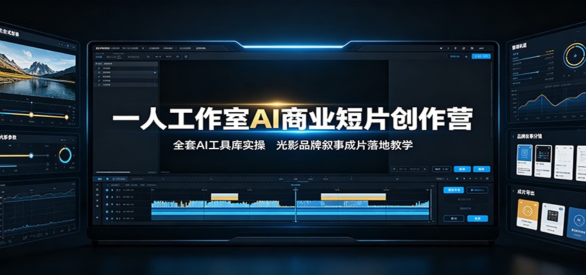 一人工作室AI商业短片创作营:全套AI工具库实操,光影品牌叙事成片落地教学-吾爱云课堂