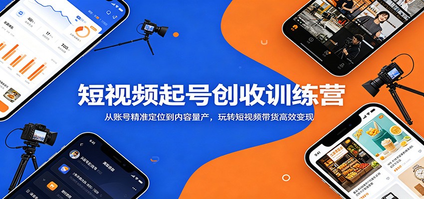 短视频起号创收训练营：从账号精准定位到内容量产，玩转短视频带货高效变现-吾爱云课堂