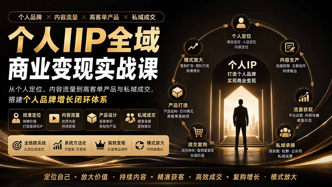 个人IP全域商业变现实战课 (无水印-吾爱云课堂