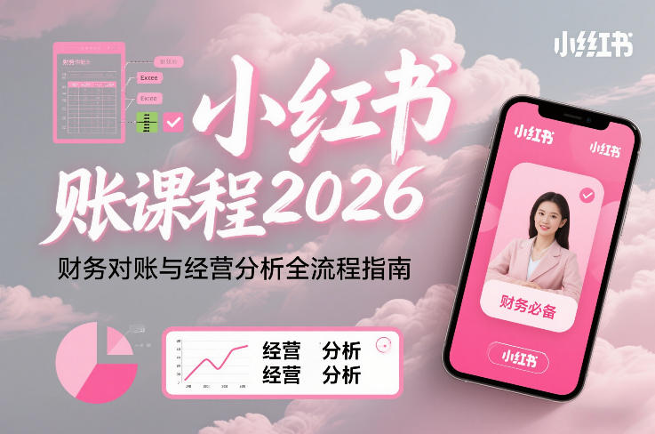 小红书对账课程2026，财务对账与经营分析全流程指南-吾爱云课堂