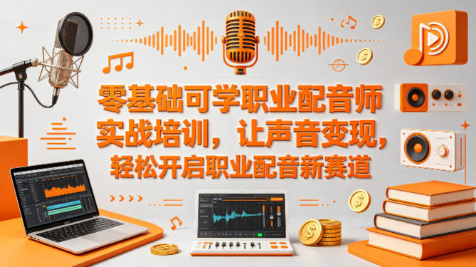 零基础可学职业配音师实战培训，让声音变现，轻松开启职业配音新赛道-吾爱云课堂