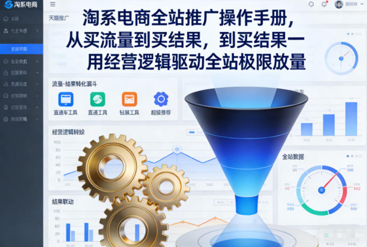 淘系电商全站推广操作手册，从买流量到买结果一用经营逻辑驱动全站极限放量-吾爱云课堂