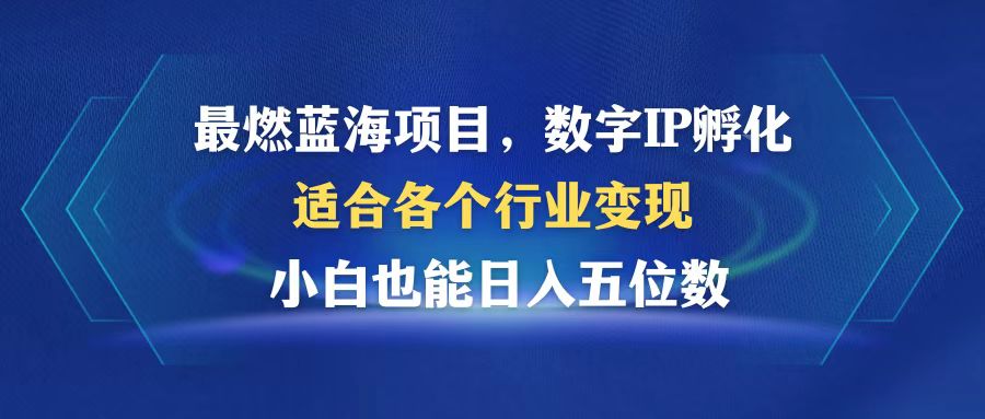 最燃蓝海项目  数字IP孵化  适合各个行业变现  小白也能日入5位数-吾爱云课堂