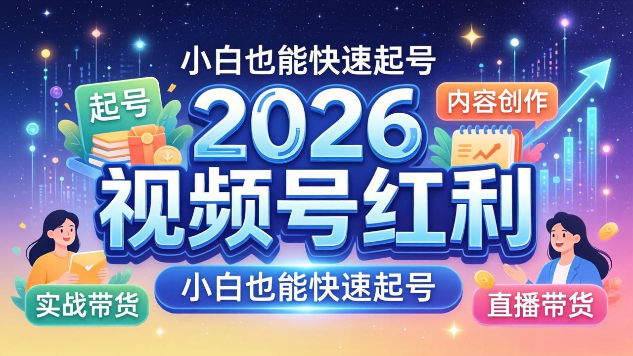 2026视频号红利实战营，大佬亲授起号、内容、直播、IP、投流、私域、矩阵全套落地打法-吾爱云课堂