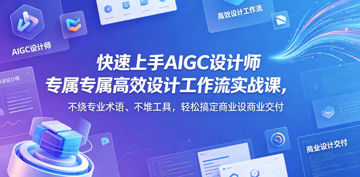 快速上手AIGC设计师专属高效设计工作流实战课，不绕专业术语、不堆工具，轻松搞定商业设计交付-吾爱云课堂
