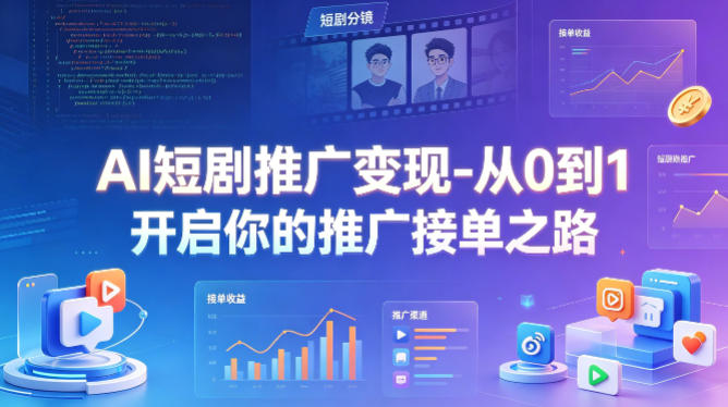 AI短剧推广变现-从0到1开启你的推广接单之路-吾爱云课堂