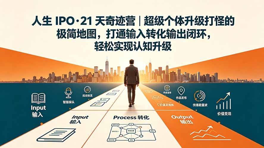 人生 IPO-21 天奇迹营｜超级个体升级打怪的极简地图，打通输入转化输出闭环，轻松实现认知升级-吾爱云课堂