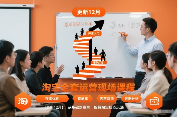淘宝全套运营现场课程(更新12月)，从基础到高阶，拆解淘宝核心玩法-吾爱云课堂